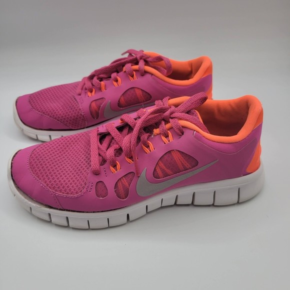 Nike Shoes - Nike Free 5.0 Womens Size 6.5/Youth 5 Running Shoes Magenta/Orange Sneakers